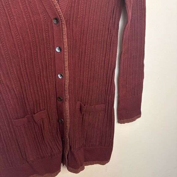 PERUVIAN CONNECTION Brandywine Knit Prima Cotton Cardigan Size S - Picture 5 of 6